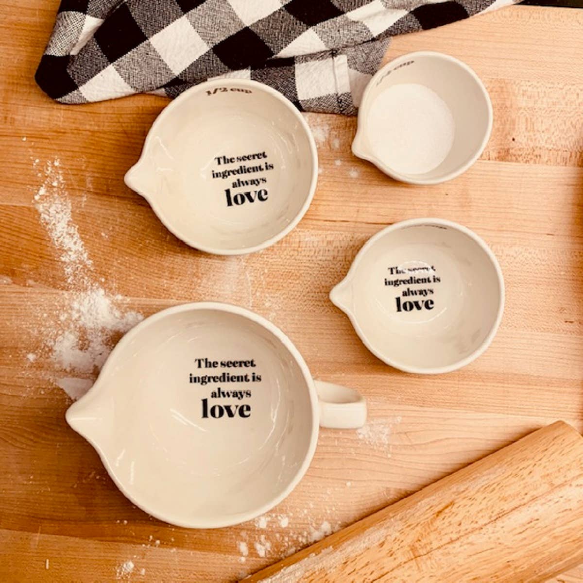 Drew Derose Design - Wholesale Measuring Cup - “The Secret Ingredient Is Love Ceramic Measuring Cups”5