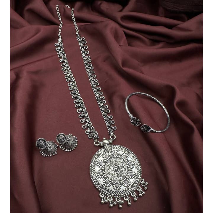 Indian Oxidised Boho Temple Jewelry Set and other Purchase Wholesale indian saree. Free Returns & Net 60 Terms on Faire trending on Faire.