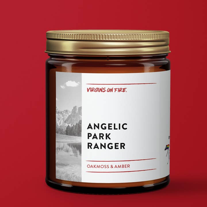 Virgins On Fire Candle Co. - Wholesale Jar/Filled Candle - ANGELIC PARK RANGER (Oakmoss & Amber) 🌲 Scented Candle