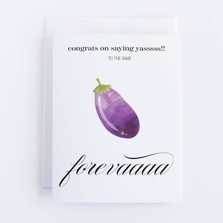 „Aubergine Engagement“ Lykønskningskort for engroshandel hos Paperie by MJ