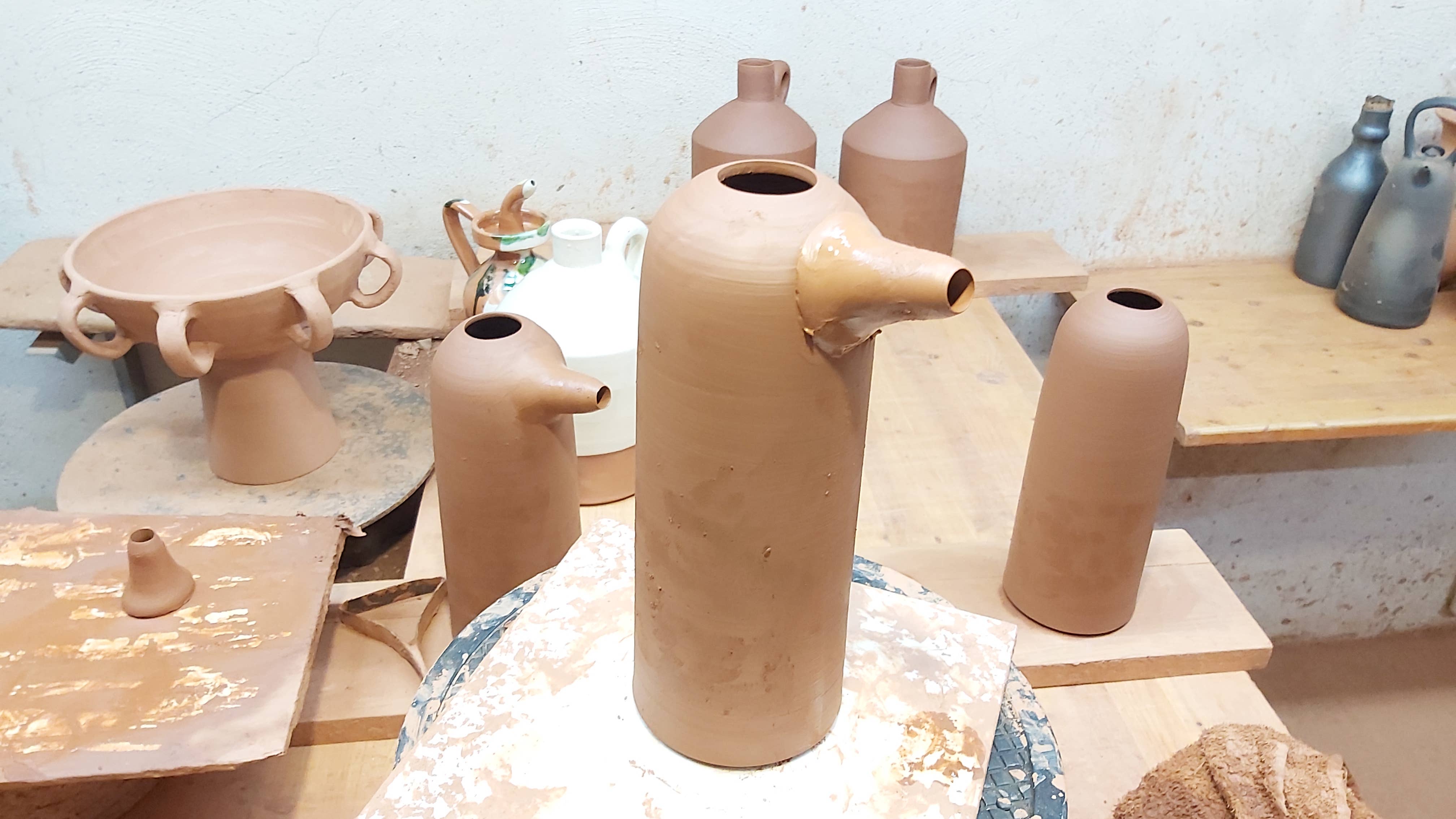 Cerámica Roca Caus – Großhandel Trinkflaschen – Moderner blauer Wasserkrug7