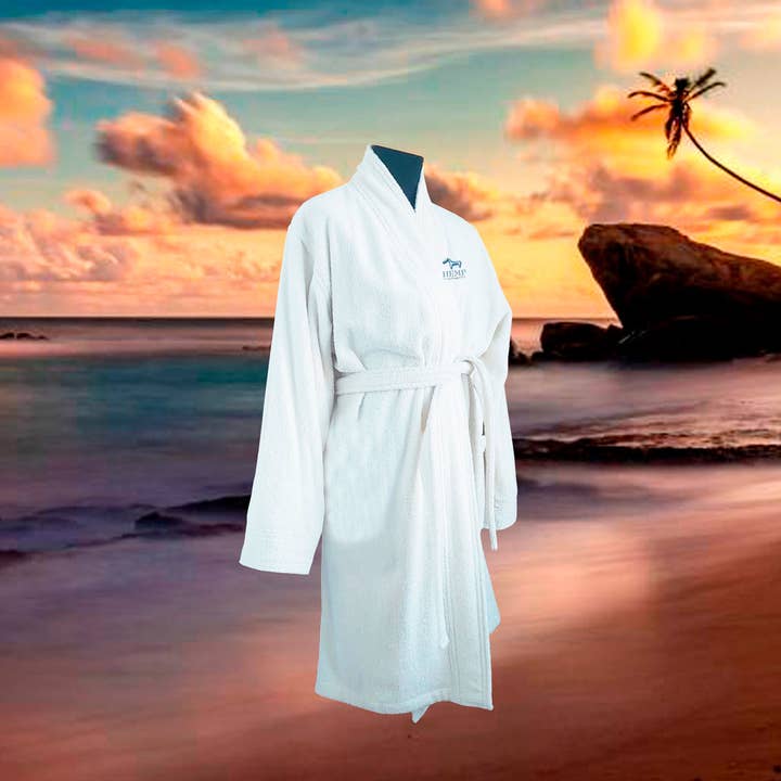 Bathrobe 100% Hemp Natural White for wholesale by Hemp Copenhagen Co.