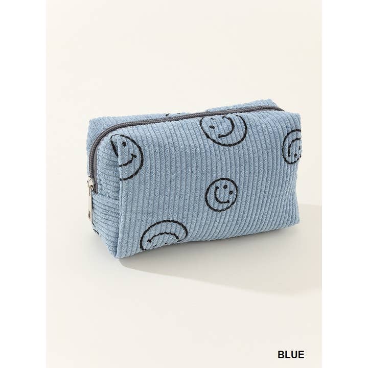 42POPS – Großhandel Schmink-/Kosmetiktasche – SI-25602 Smiley Face Corduroy Kosmetiktasche3