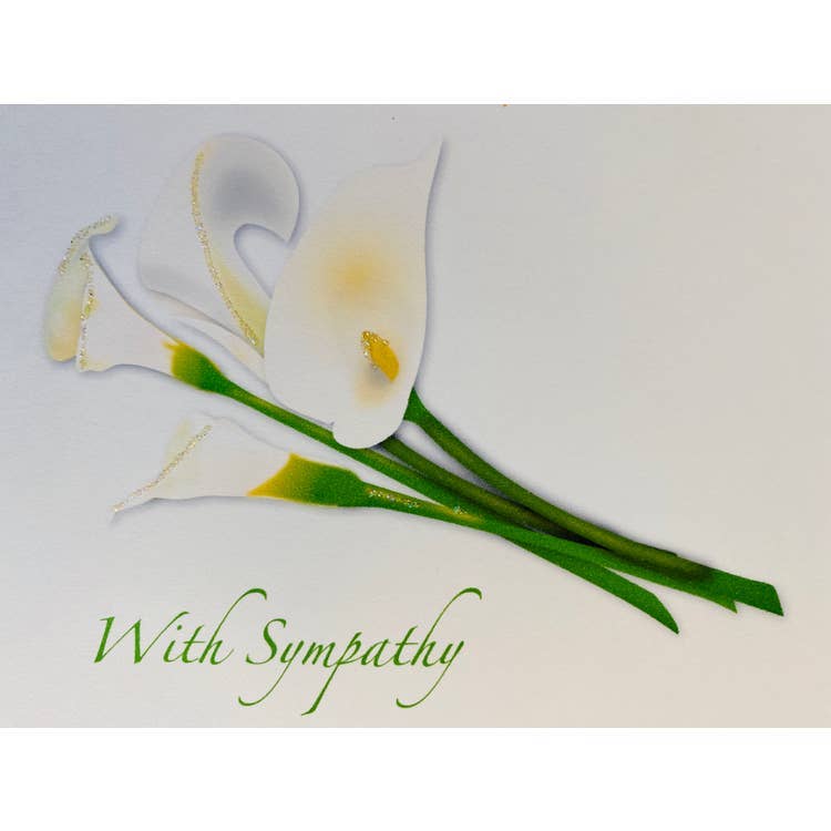 Studio Daedre - Wholesale Sympathy Card - Lillies Sympathy Card - Loose Card0