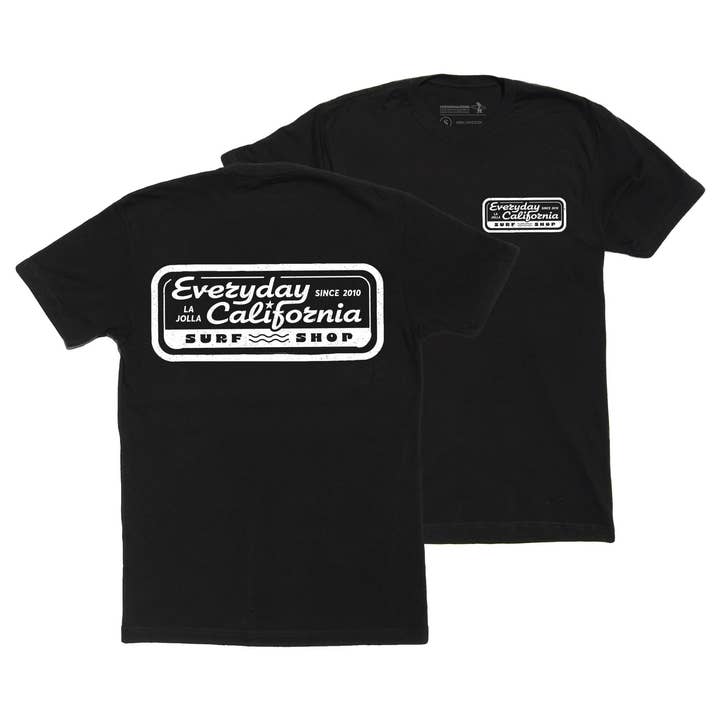 Black Surf Shop Tee - Everyday California Logo Unisex Graphic Tee for wholesale on Faire0