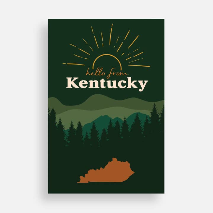 'Kentucky Mountains' Soft Touch Postcard, 4x6in for wholesale by Jessica Holly Creative