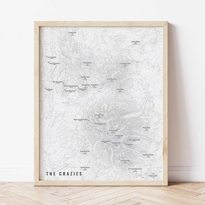 The Crazies Map for wholesale by North Fork Mapping