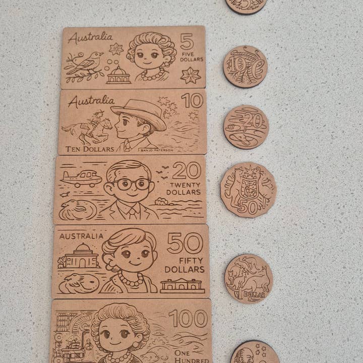 Australian Play Money Set for wholesale by Timber Tots