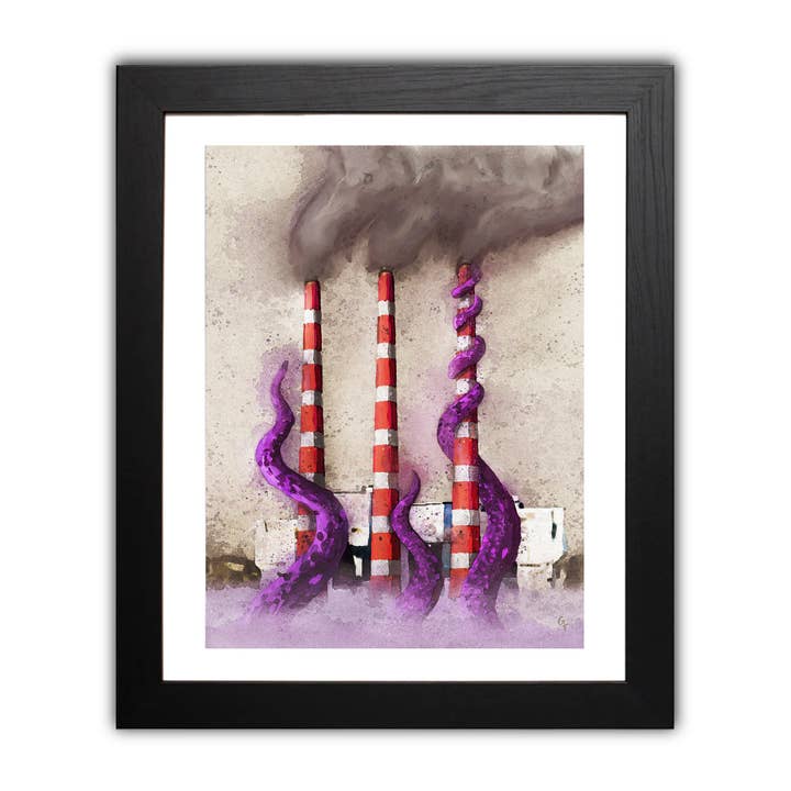Attaque contre les Smoke Stacks ! — Tirage d'art pour la vente par Joy & Fury Art