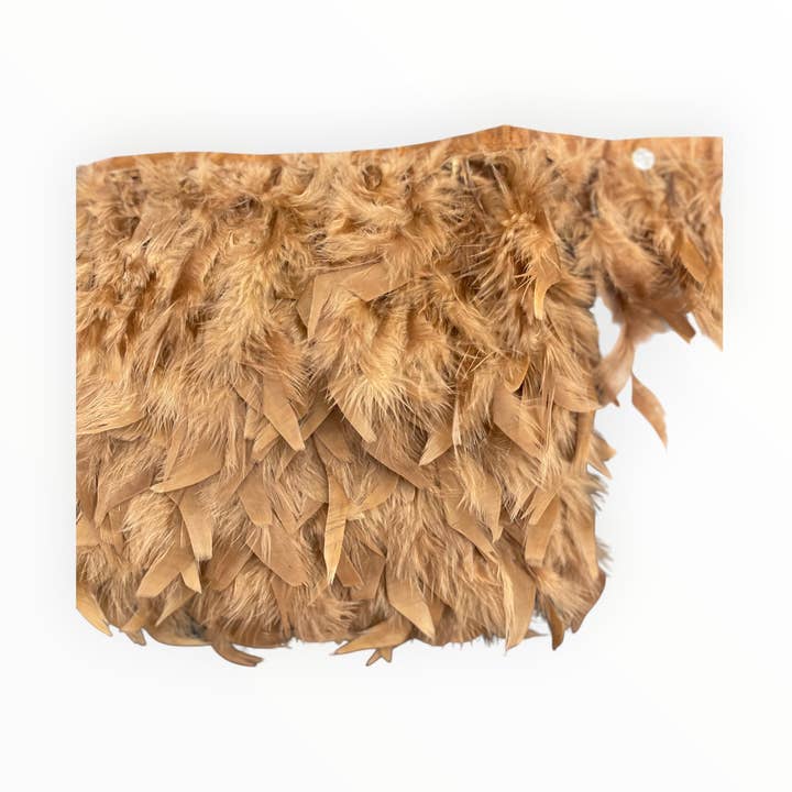 🪶 Dry Feather Trim – Deluxe - Brown for wholesale by City Fabrics