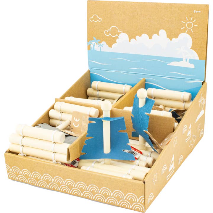 Ulysse Couleurs d'Enfance – wholesale Leksaksset - Barn – TRÄ SEGELBÅT: FLOTTE (uppsättning 8)