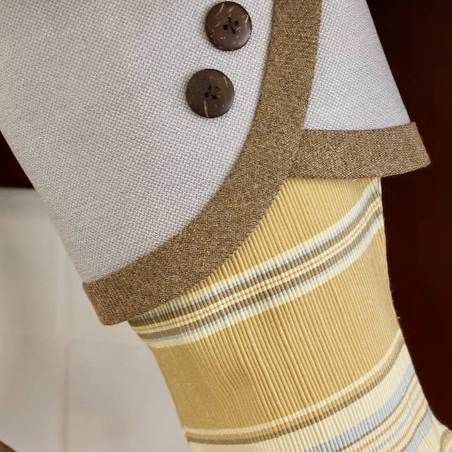 The Sunday Studio - Wholesale Holiday Stocking - Lakehouse Style Blue and Yellow Handmade Christmas Stockings7