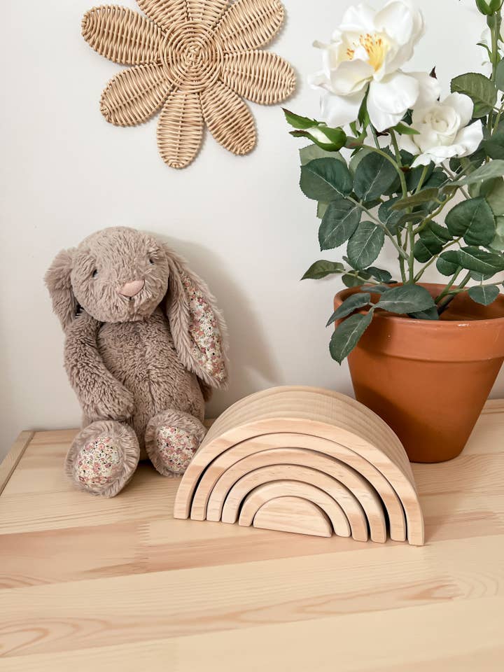 Wooden Stacking Rainbow for wholesale by mini play society