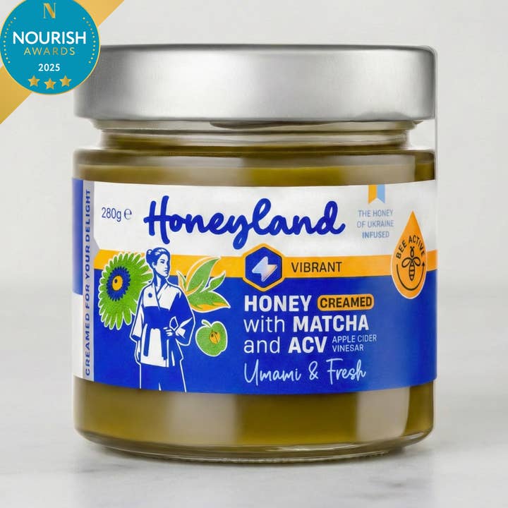 Matcha & Apple Cider Vinegar Creamed Honey
for wholesale by Honeyland