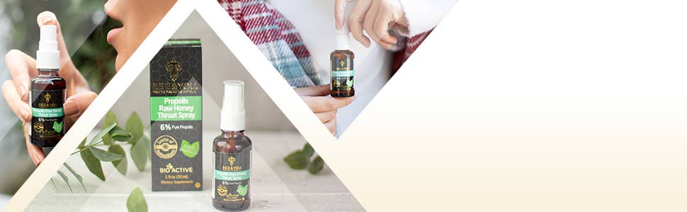 BEE&YOU - Wholesale Oral Supplement/Vitamin - Propolis Raw Honey Throat Spray, 1 fl oz6