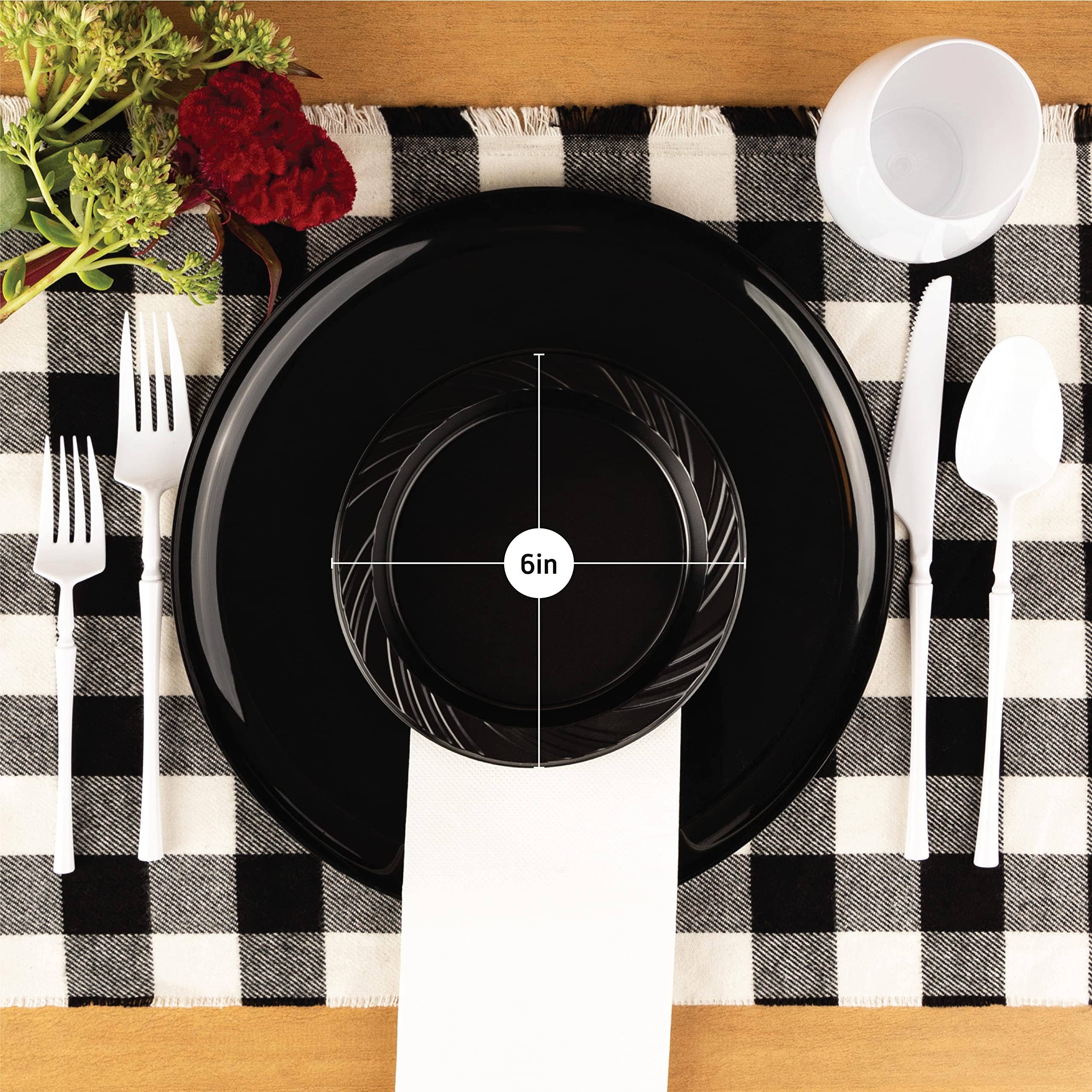 Framo - Wholesale Disposable Plate - 6 Inch Disposable Black Plastic Plates In Bulk By Framo4