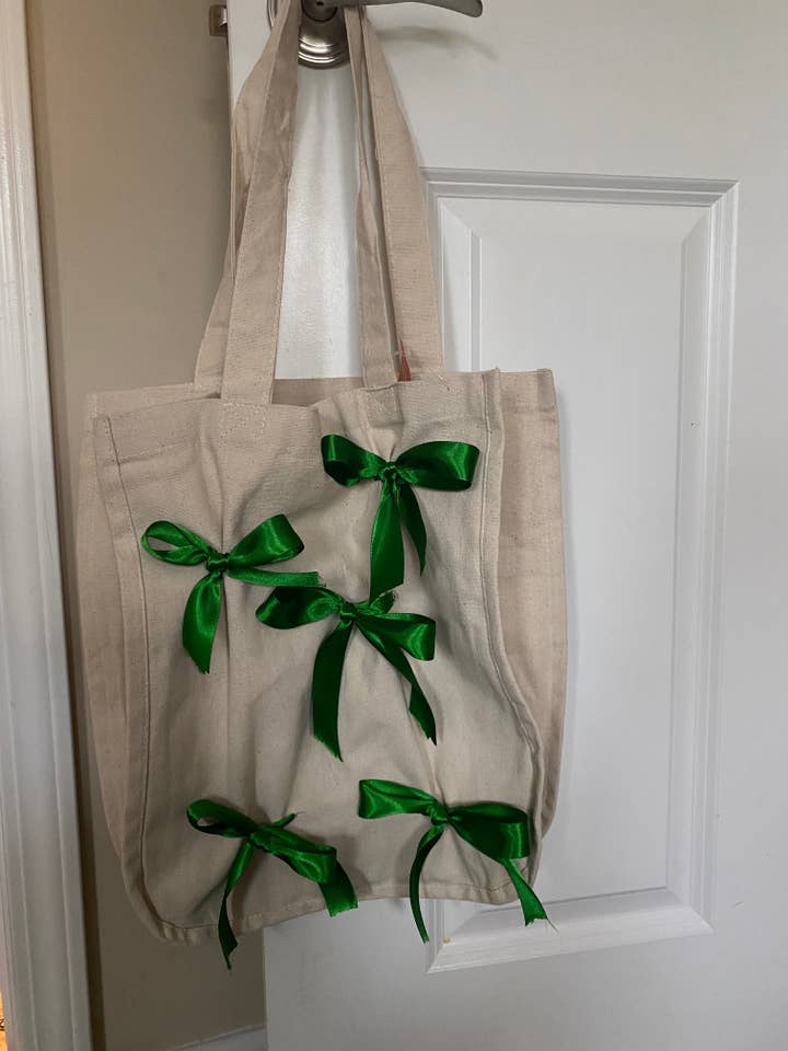 Bow tote bag for wholesale by An Aesthetic Dose of Jesus