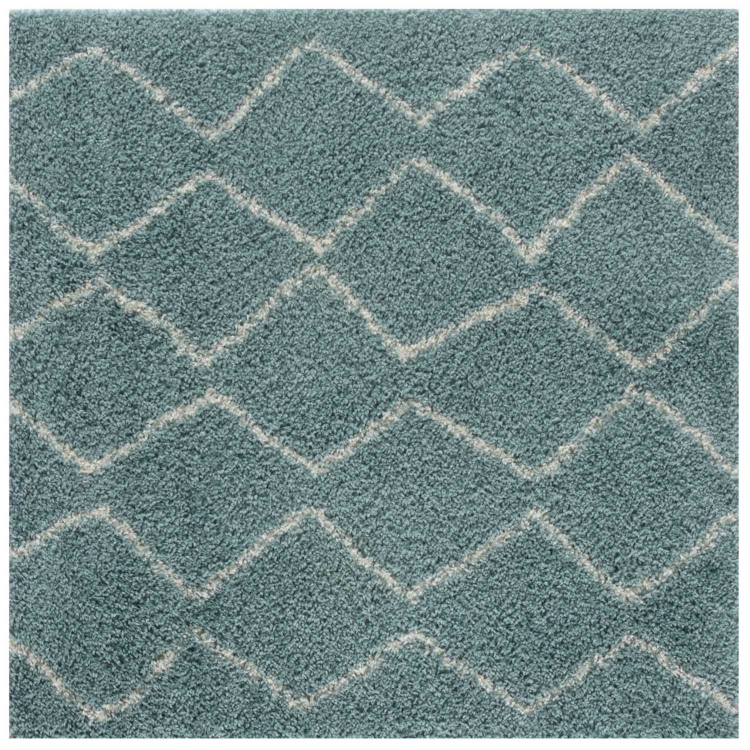 THE RUGS - Vendita all'ingrosso Tappeto - Tappeto Shaggy Blu Uovo d'Anatra Marocchino | 8509