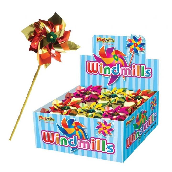 Foil Windmills 40cm for wholesale by Kids Party Craft