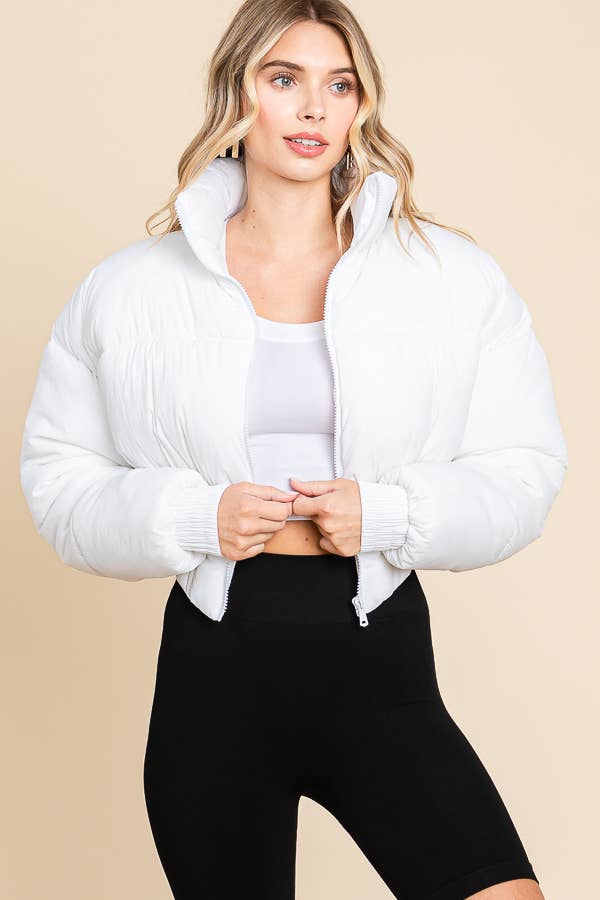 ANWND - Wholesale Puffer Jacket - Women's - 2456-HIGH NECKLINE FRONT ZIPPER CORSET PUFFER JACKET6