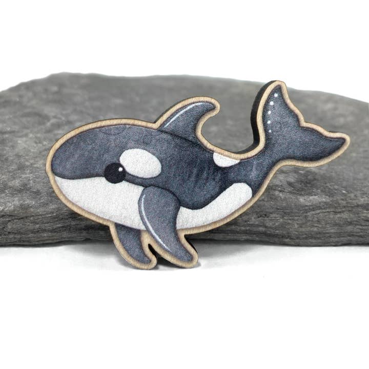 Orca Fridge Magnet - Killer Whale - Maple Wood Seaside Gifts for wholesale by East Neuk Beach Crafts