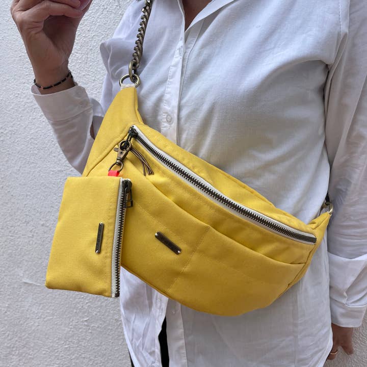 Canvas yellow crossbody bag for wholesale by BAMBAG