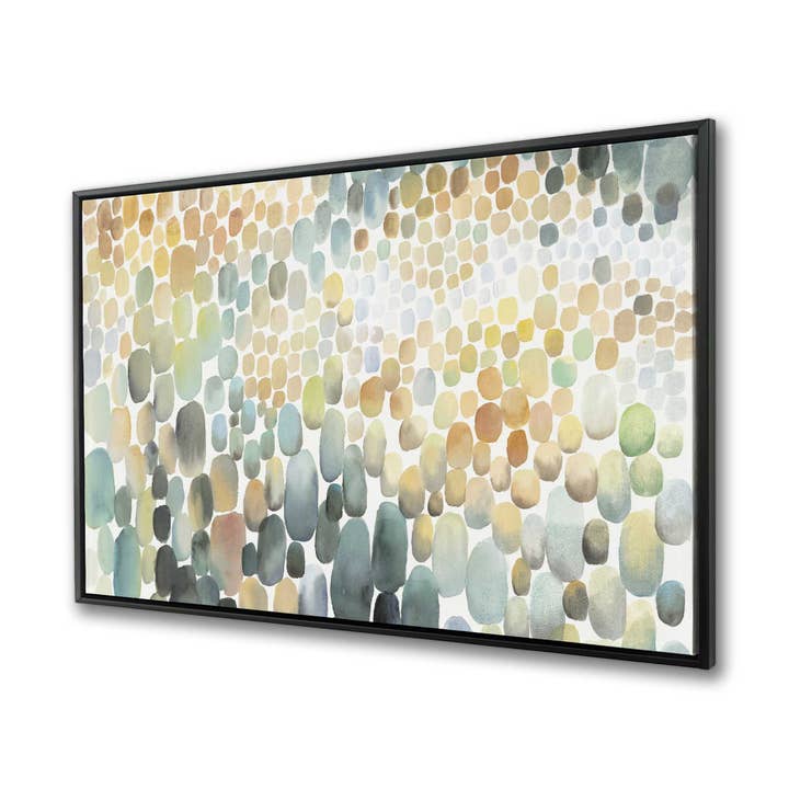 Cluster of Circles Canvas | Blue Framed Art | Home Decor for wholesale by BEGIN HOME DECOR