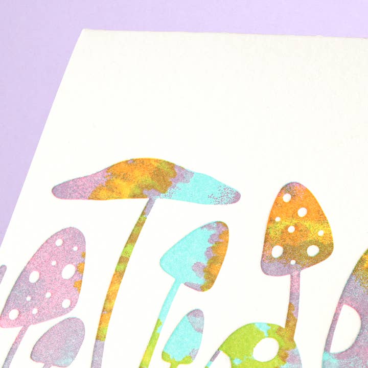 Shorthand Press - Wholesale Stationery/Notecard Set - Tie Dye Mushroom Pattern Letterpress Card Box Set