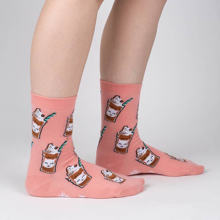 Sock it To Me - Wholesale Socks - Women's - Cat-puccino Crew Socks2