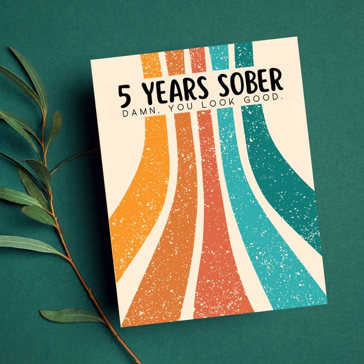 As Told By Ellie - Wholesale Congratulations Card - 5 Years Sober Anniversary Card, Recovery Sobriety GIfts