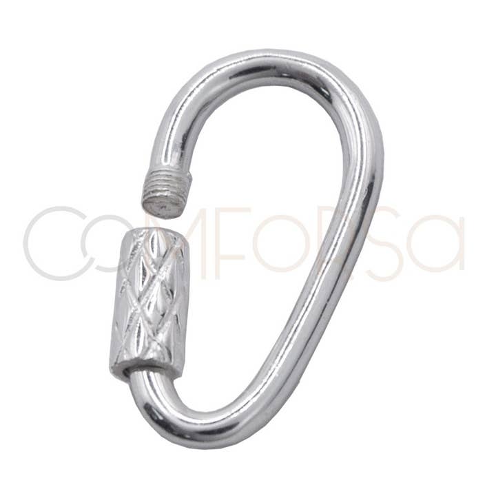 Fermoir Oval Avec Filetage 10 X 19Mm Argent 925 pour la vente par COM FORSA SL