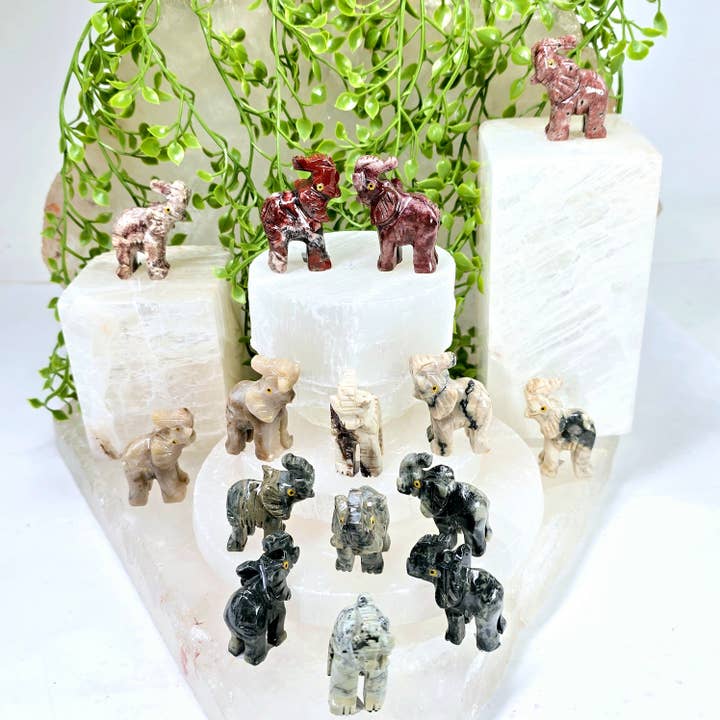 Rock Paradise - Wholesale Decorative Figurine - Crystal Soapstone Elephant Carving from Peru5