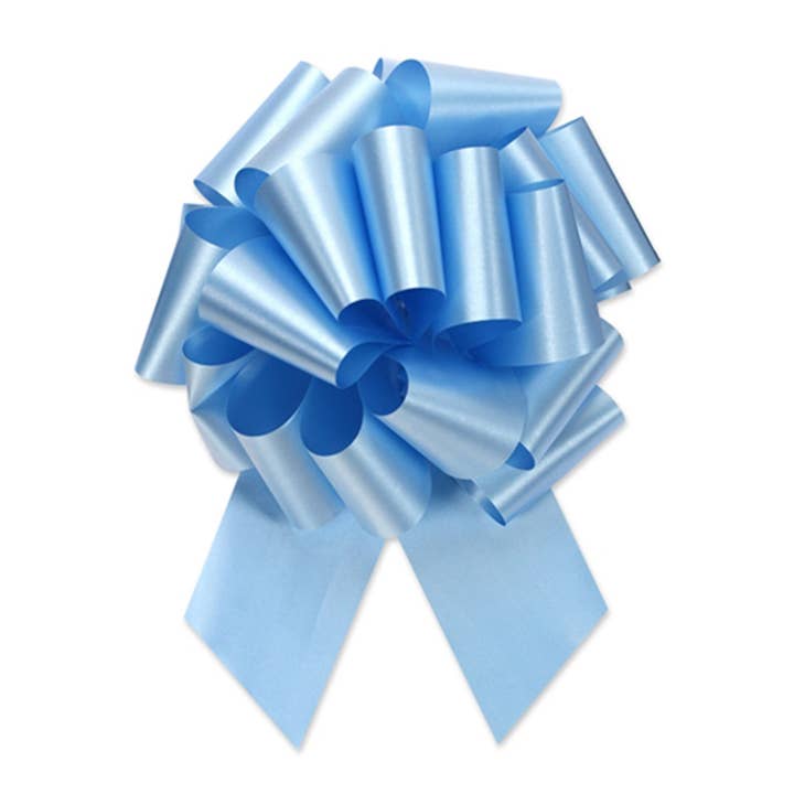 Candi Gifts – wholesale Ribbon – Gift wrapping – Baby Blue Pull Bows for gift baskets, newborn hampers (pk30)1