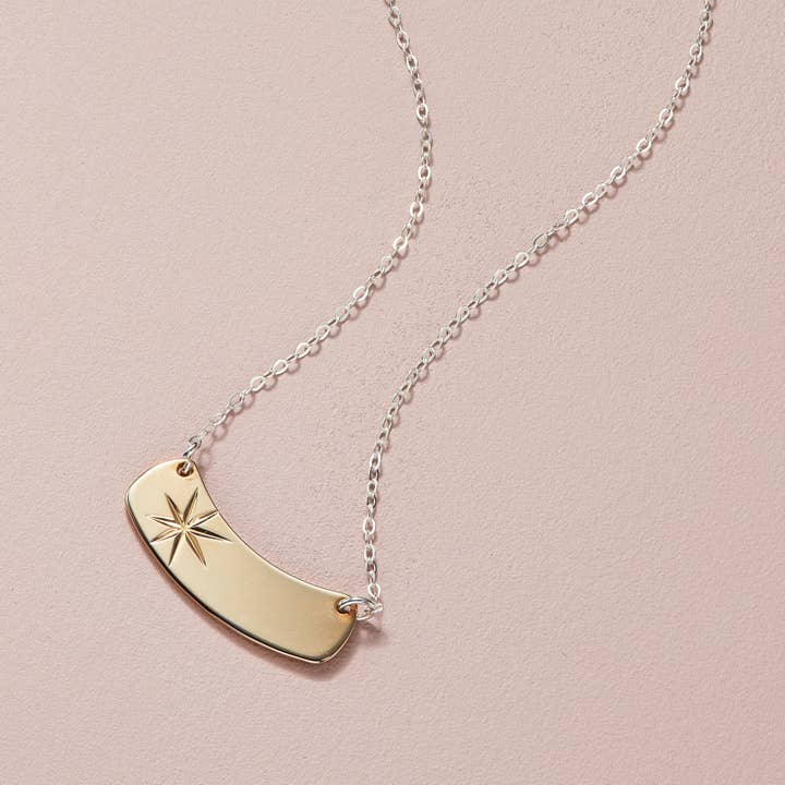 Gold-Plated Mid-Century Starburst Necklace for wholesale by Kate Stephen Jewelry