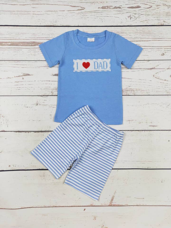 Ropa infantil con apliques «I Love DAD» para venta al por mayor de sassy kids palace