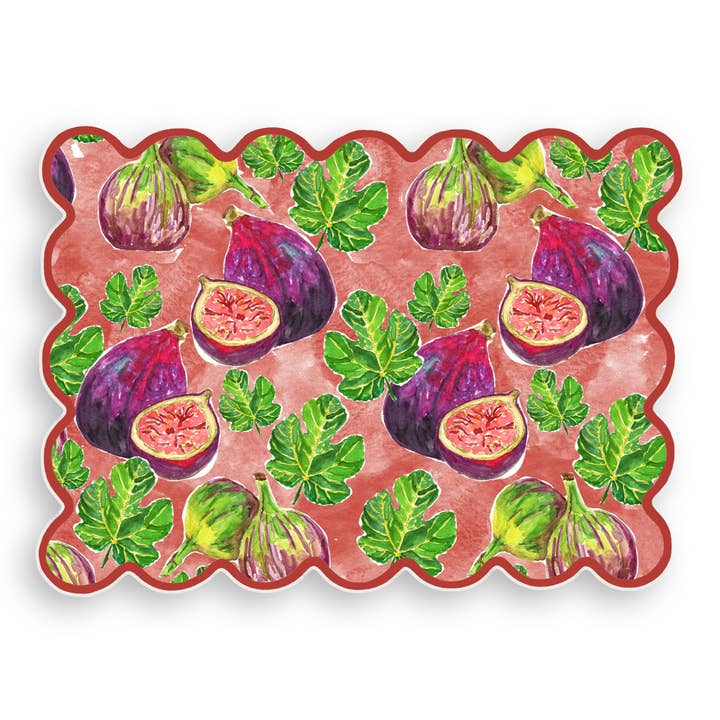 Scalloped Fig Leaf Vinyl Placemat for wholesale by French Graffiti