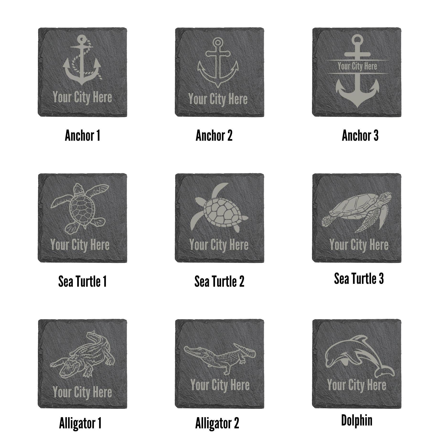 Mermaid of Hilton Head - Wholesale Onderzetters - Strandonderzetters, nautische onderzetters, onderzetters van gegraveerd leisteen2