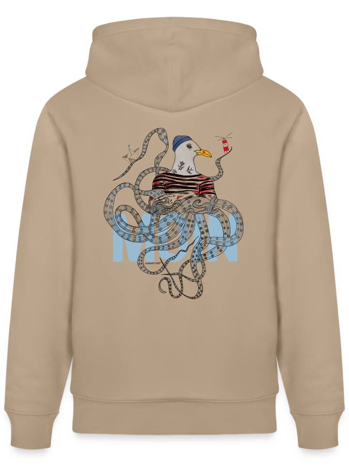 Moin Krake - unisex organic hoodie for wholesale by HEIMARTLIEBE®