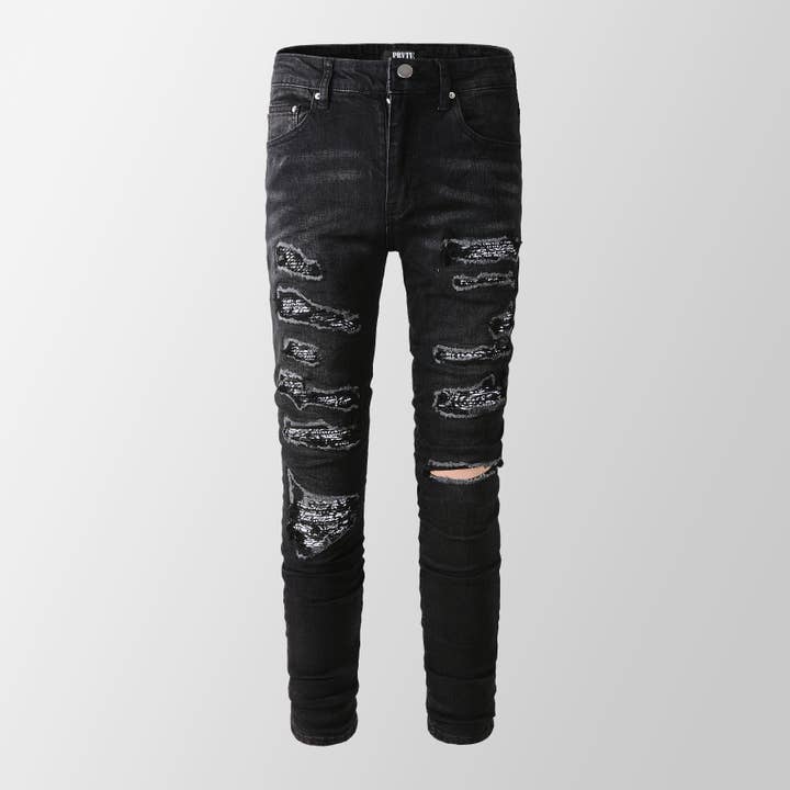 PAISLEY BANDANA JEANS for wholesale by PRVTE LONDON