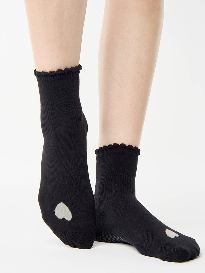 Women's Love Ankle Grip Sock– No Slip Cotton Blend for Pilates & Barre for wholesale by Pointe Studio