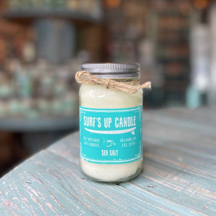 Surfs Up Candle - Wholesale Jar/Filled Candle - Sea Salt Mason Jar Candle - Original Collection