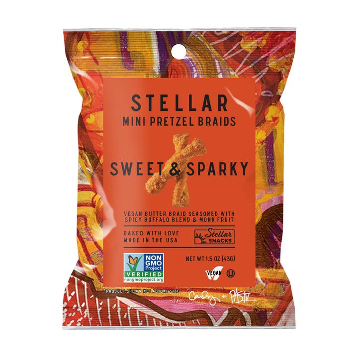 Stellar Snacks - Wholesale Pretzels - Stellar Pretzel Braids - Sweet & Sparky - 1.5oz0