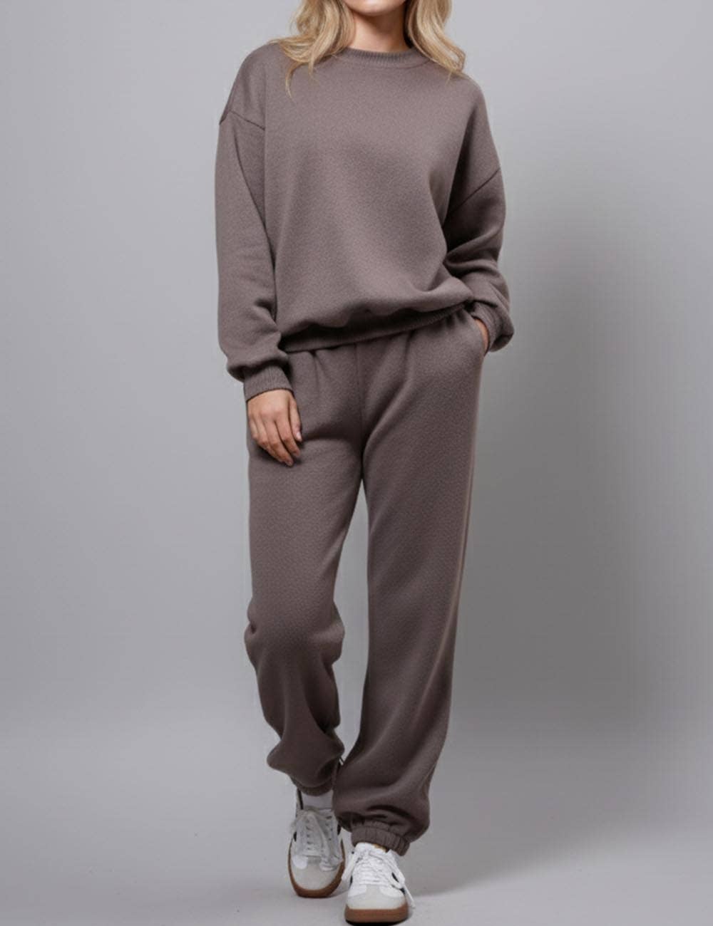 Sweetkama - Wholesale Lounge Set - Women's - Ladies Solid Color Sweatshirt and Pants Sets 211021A12