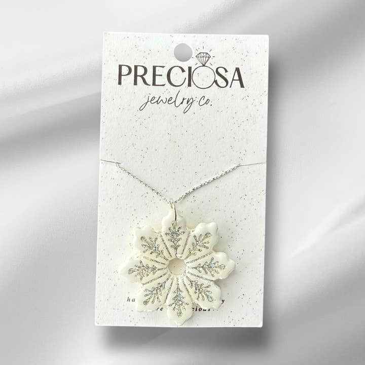 Clay Snowflake Necklace for wholesale by Preciosa Jewelry Co.
