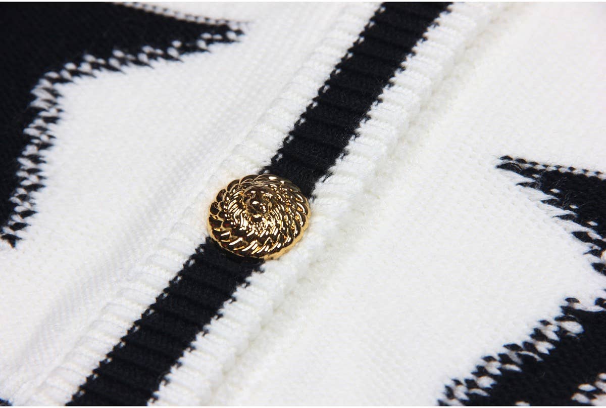 Productseeker - Wholesale Cardigan - Women's - JK029 Chic Star-Pattern Knit Cardigan - Spring/Autumn Top8