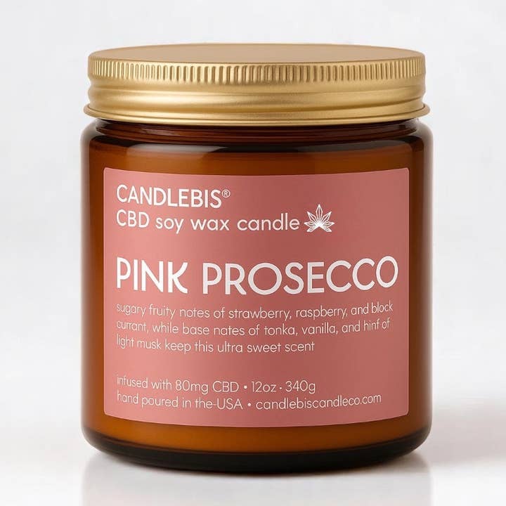 PINK PROSECCO CBD CANDLE for wholesale by Candlebis CBD Candles