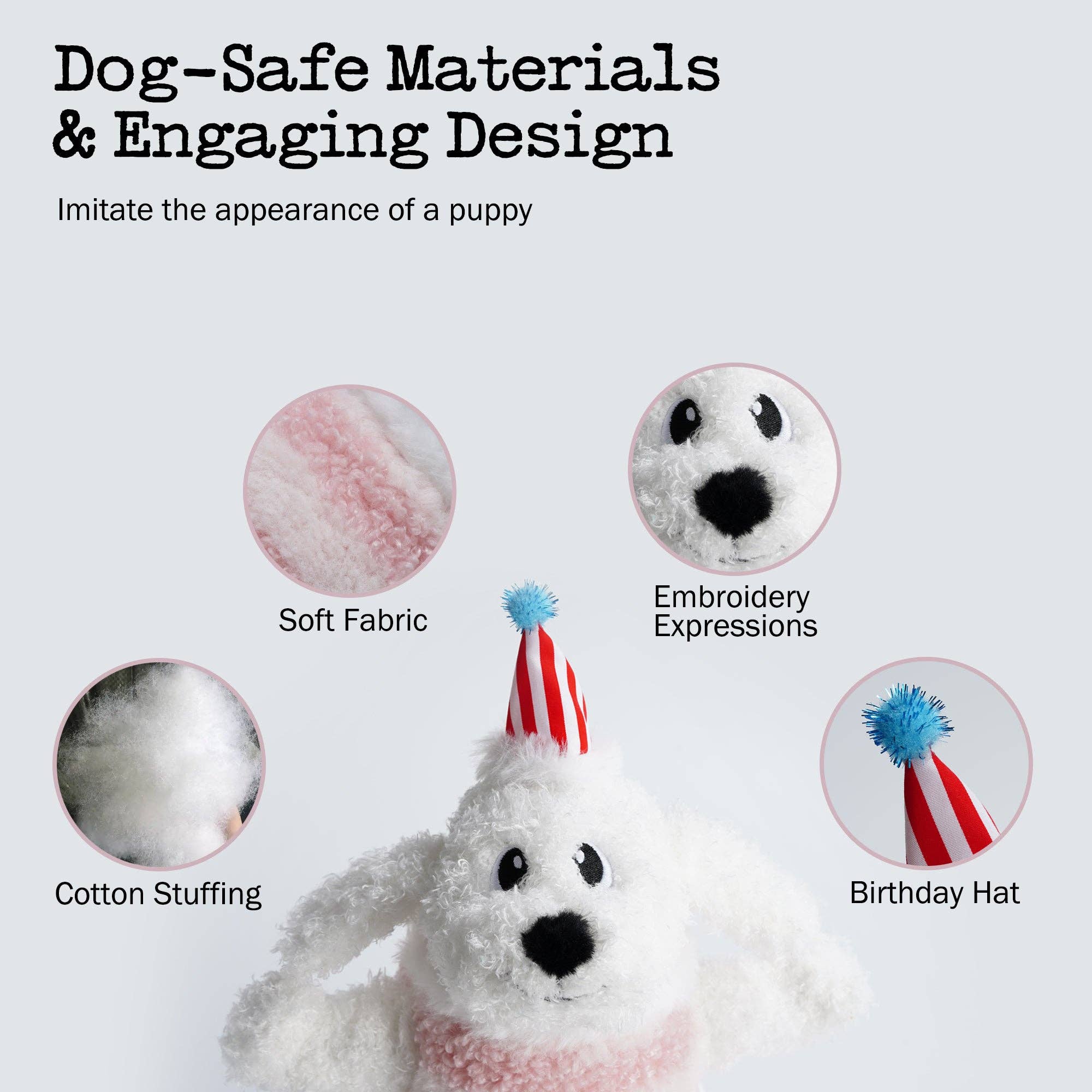 Nocciola – wholesale Pet plush toy – Dog – Fuzzwoof Singing and Dancing Birthday Cake Dog Toy7