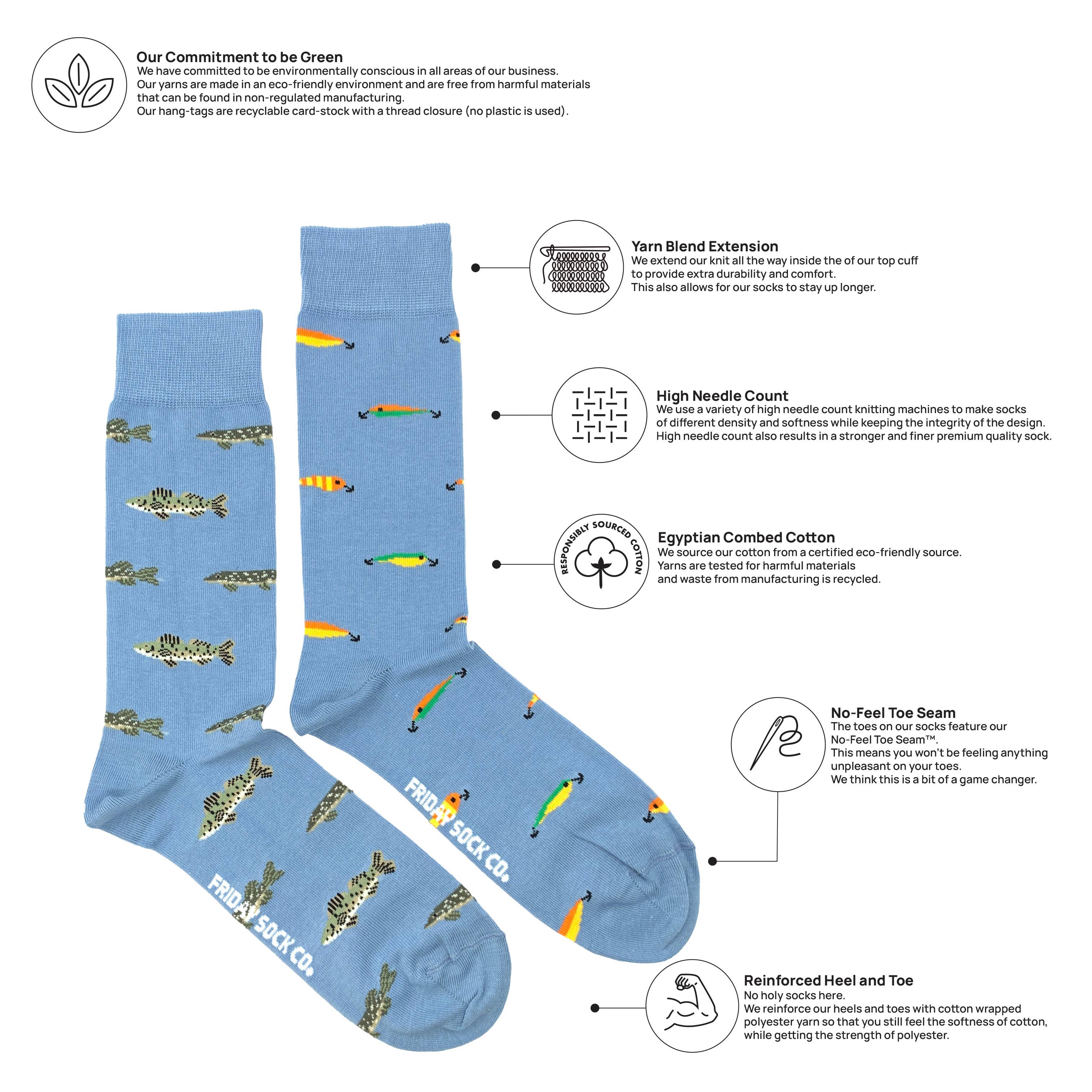 Friday Sock Co. - Wholesale Socks - Men's - Men’s  Fish & Fishing Lures Socks1