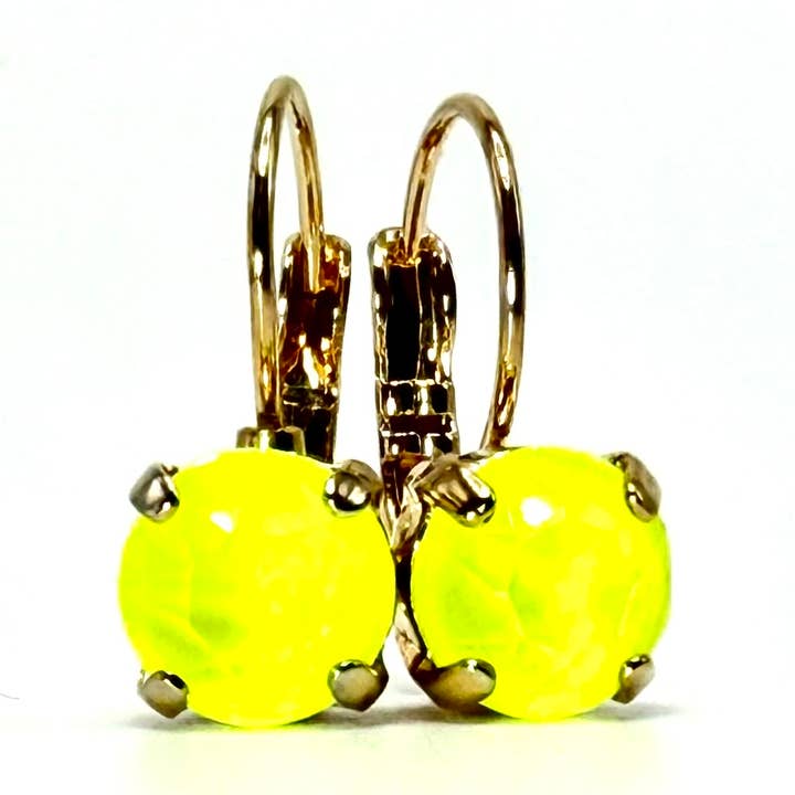 Boucles d'oreilles en cristal, boucles d'oreilles jaunes, boucles d'oreilles scintillantes pour la vente par Heartmade Jewelry