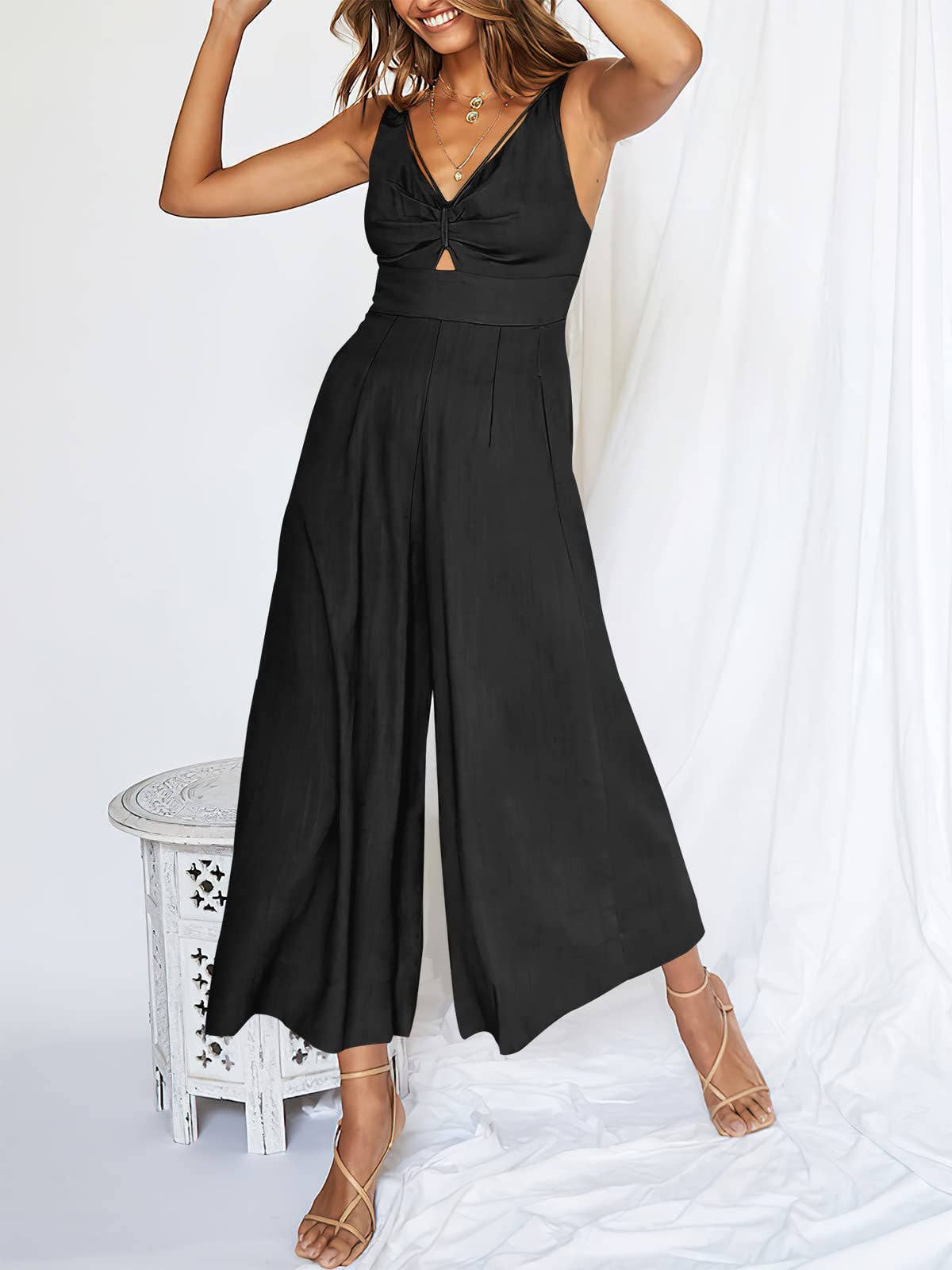 Sweetkama - Wholesale Jumpsuit - Women's - Ladies String Shoulder Overall Sleeveless Jumpsuit 23871